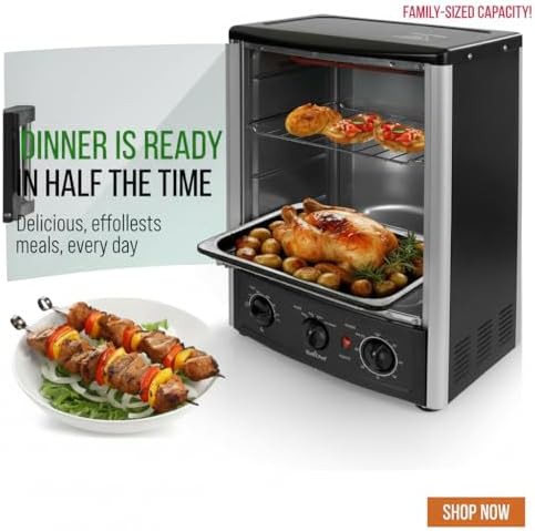 Vertical rotisserie convection oven with glass door — photo 3