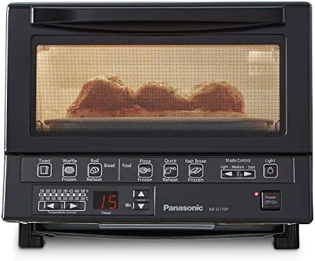 Black compact toaster oven with infrared