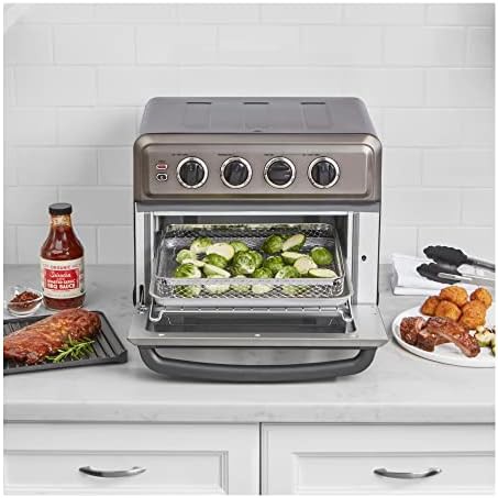 Black stainless steel air fryer toaster oven — photo 4