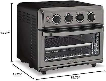 Black stainless steel air fryer toaster oven — photo 5