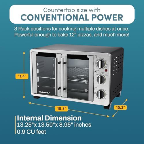 Elite Gourmet ETO2530M double French door oven — photo 5