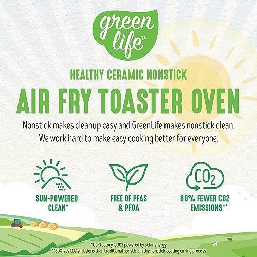 Pink ceramic nonstick air fryer toaster oven — photo 4