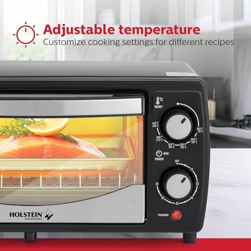 Black compact 4-slice toaster oven with pan — photo 5