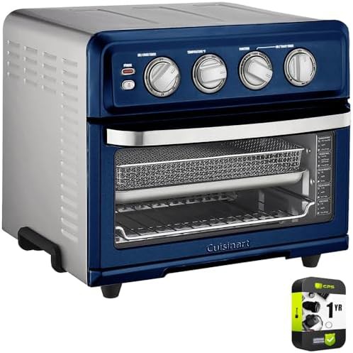 Navy blue air fryer toaster oven with grill