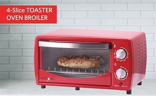 Red Four Slice Toaster Oven Broiler — photo 3