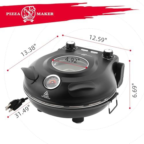 Black Indoor Electric Countertop Pizza Oven — photo 3