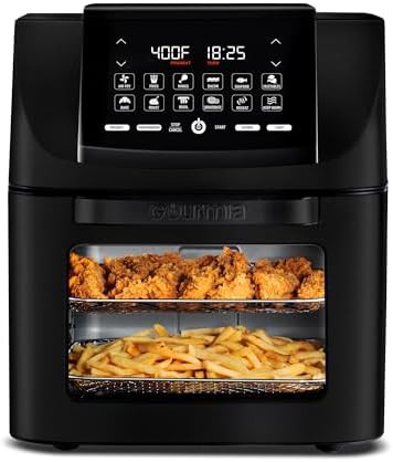 Black Rotisserie Air Fryer Oven with Viewing Window