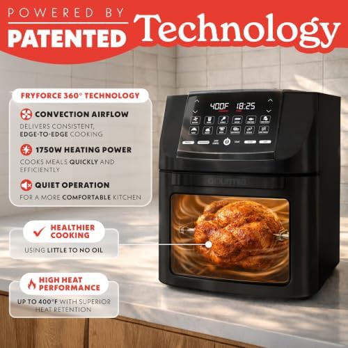 Black Rotisserie Air Fryer Oven with Viewing Window — photo 3