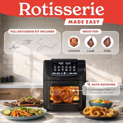 Black Rotisserie Air Fryer Oven with Viewing Window — photo 4