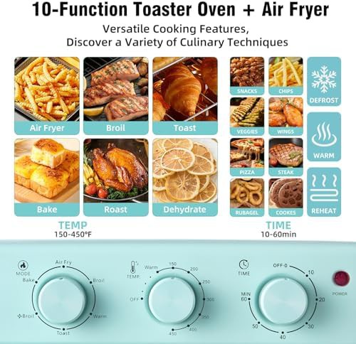 Novaspark retro air fryer blue 16qt oven — photo 3