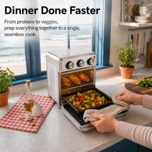 Compact stainless steel air fryer toaster oven — photo 5