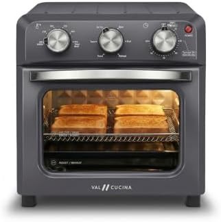 Retro style dark grey air fryer oven