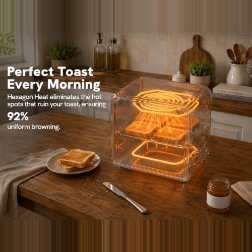 Almond yellow retro air fryer toaster oven — photo 4