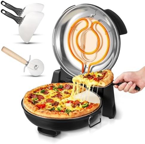 Black indoor electric pizza maker 12 in