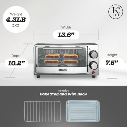 Compact Black Toaster Oven with Bake Tray — photo 4