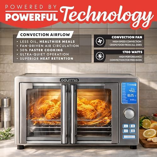 French Door Air Fryer Oven with LED Presets — photo 3