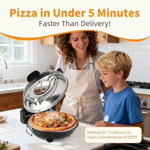 Compact Black Electric Pizza Maker 12 in — photo 4