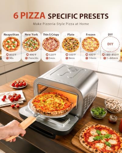 Silver Electric Pizza Oven with PID Control — photo 4