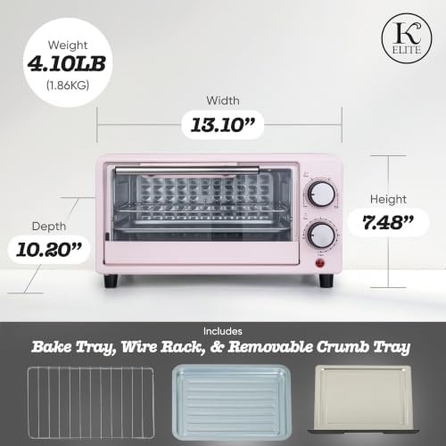 Pink 4-Slice Countertop Toaster Oven — photo 4