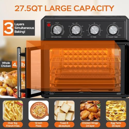 Black French Door Air Fryer Toaster — photo 3