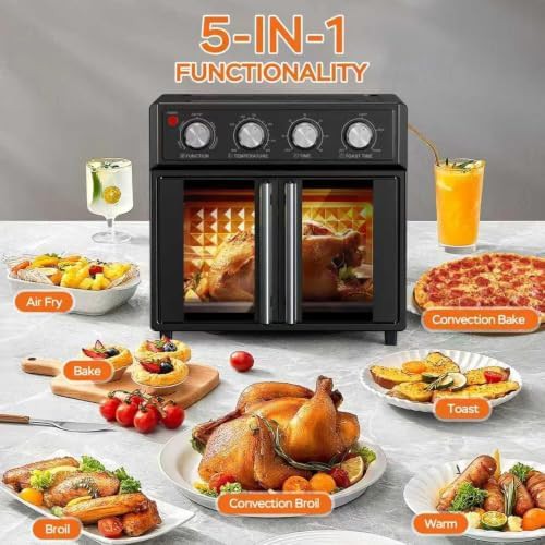 Black French Door Air Fryer Toaster — photo 5